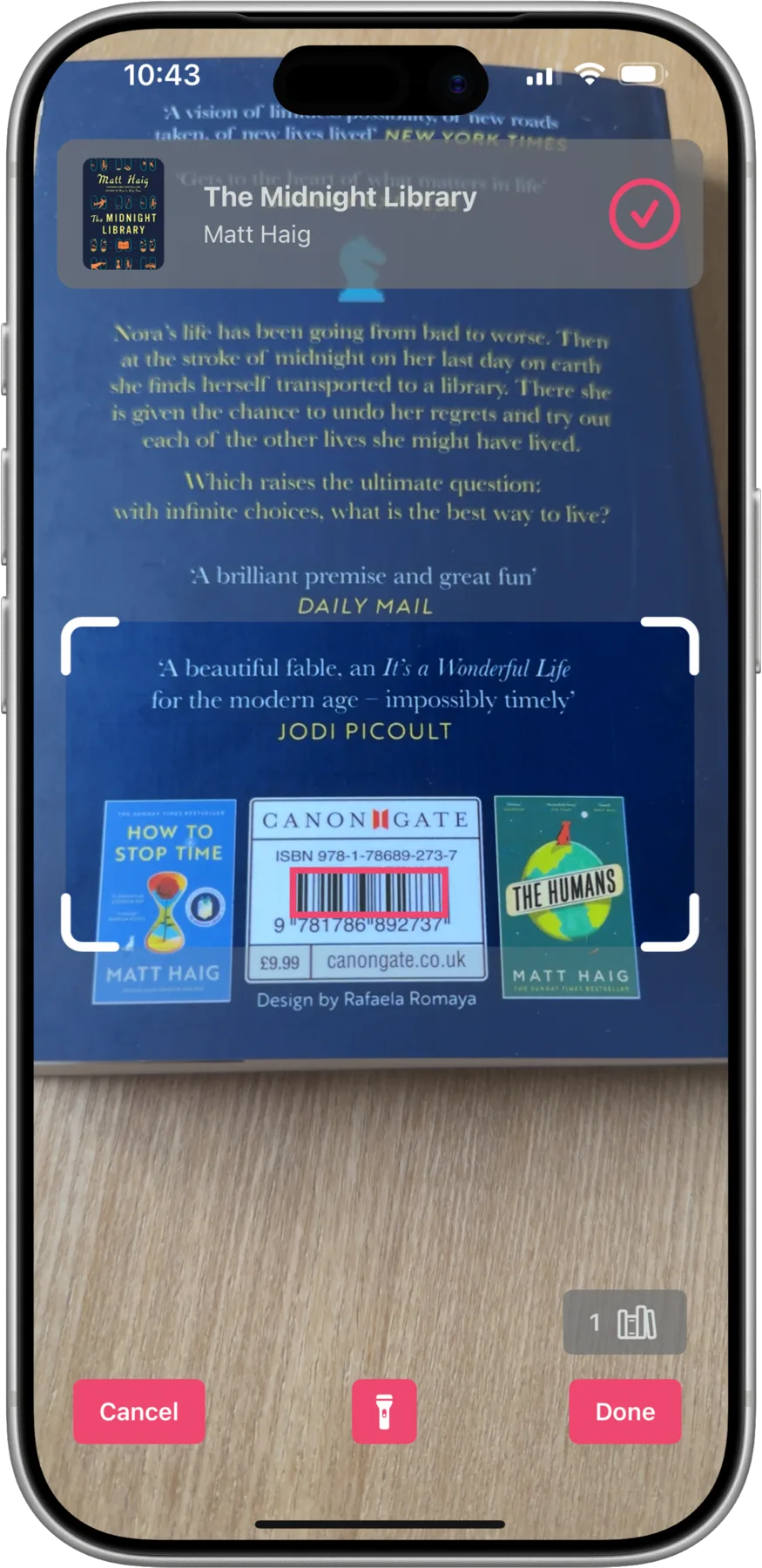 Readcap barcode scanner adding a book instantly