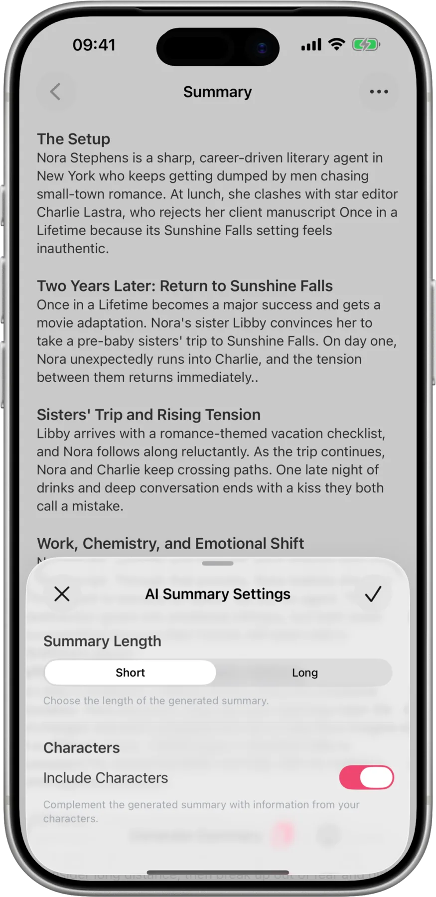 Readcap AI-generated book summary screen